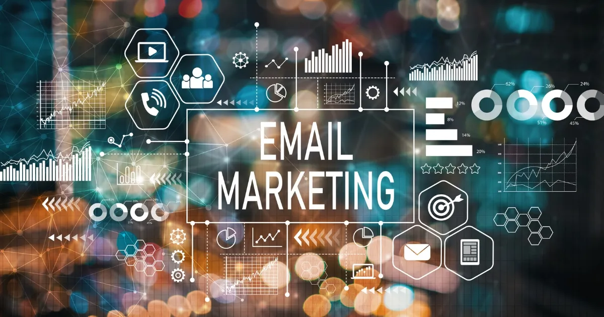 Illustration of email marketing services boosting business growth and customer engagement